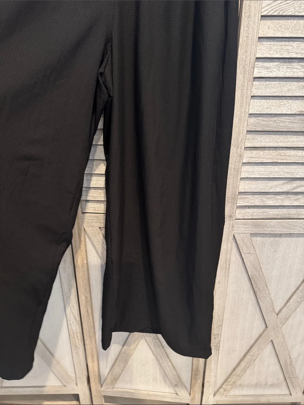 ALO Yoga Black Flow Mesh Mirage Wide-Leg Trouser
